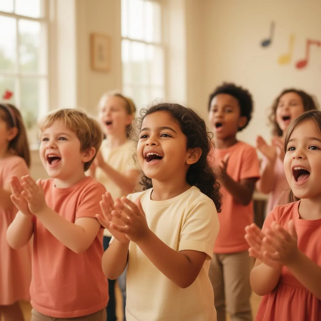 Students enjoying music class together